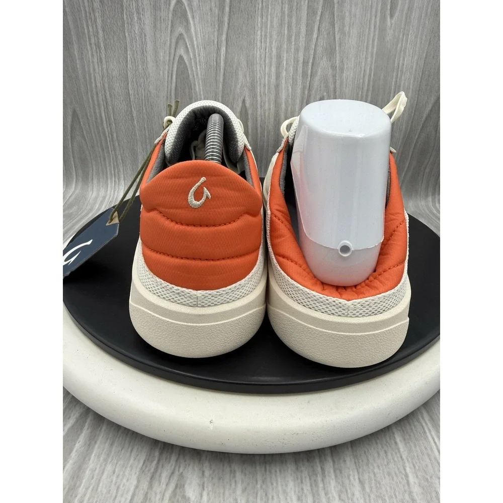 OluKai Punini Mens Size 10 Off White Molten Orange Court Casual Shoes Sneakers